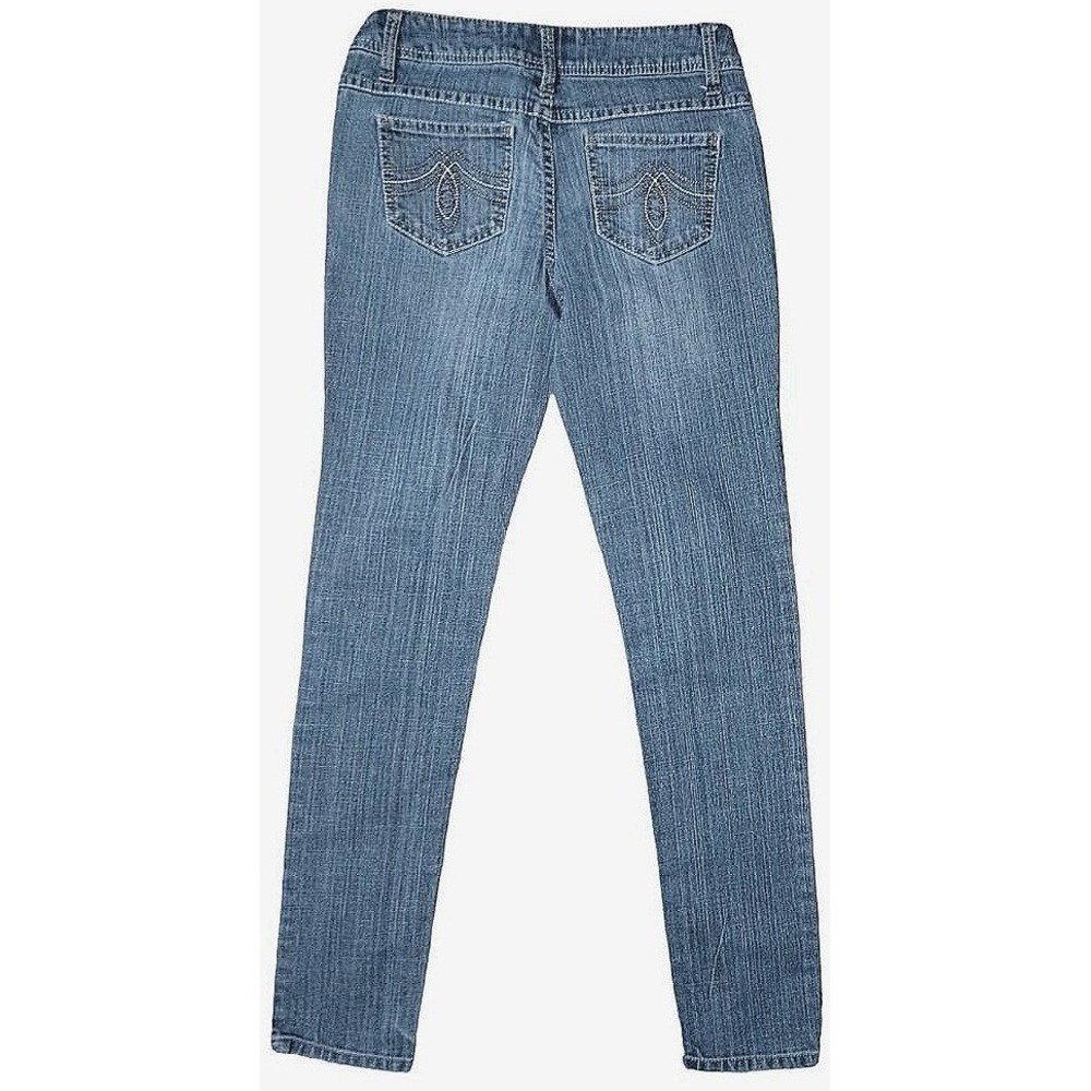 Y2K‎ SO Skinny Jeans Juniors 3 Blue Beta Wash Mid Rise Embroidered Pockets